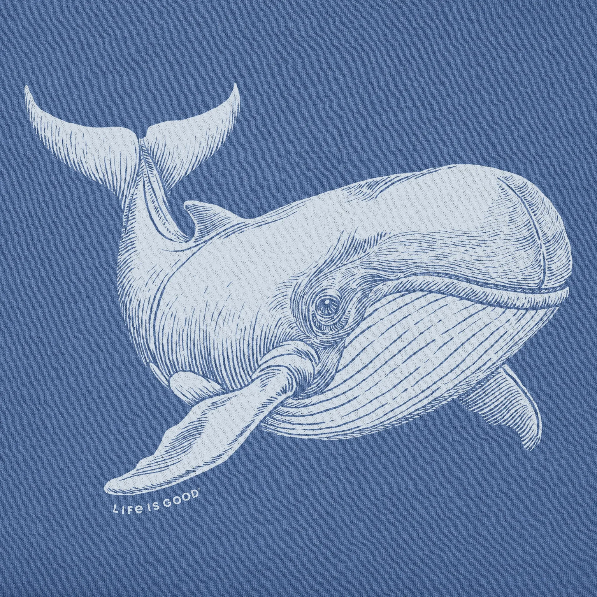 Women's Engraved Whale Short Sleeve Tee Life is Good