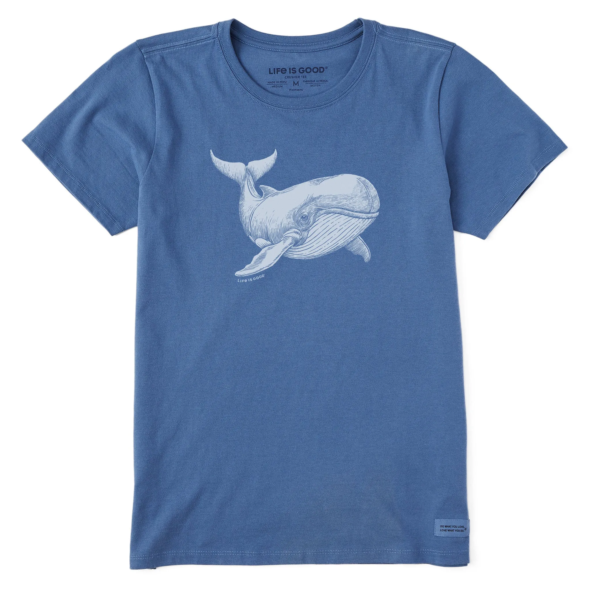 Women's Engraved Whale Short Sleeve Tee Life is Good