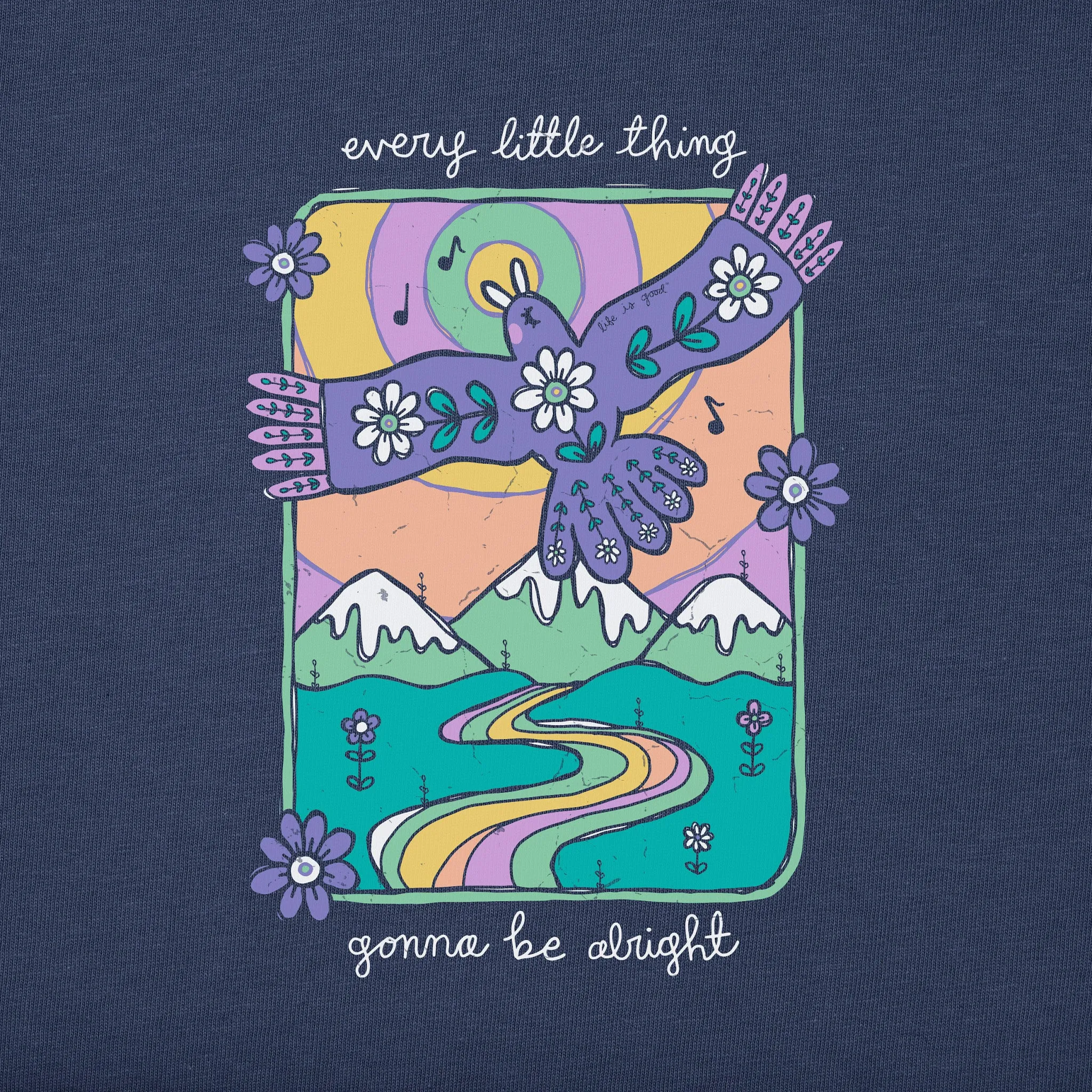 Women's Every Little Thing Bird and Mountains Short Sleeve Crusher Tee Life is Good