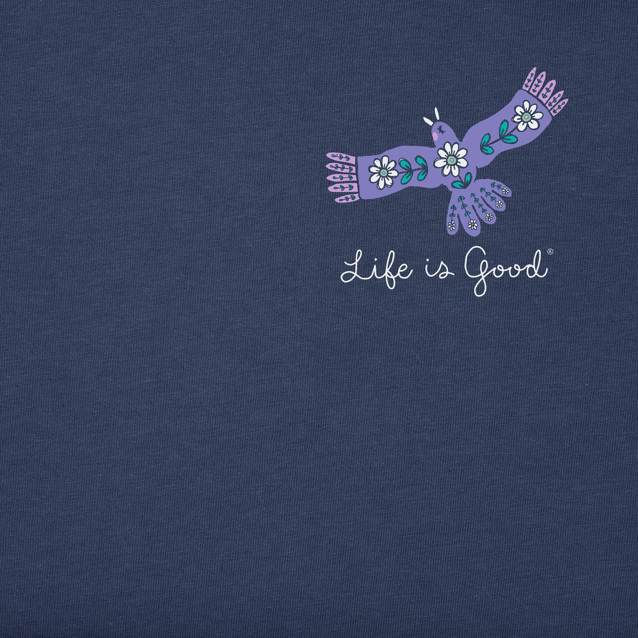 Women's Every Little Thing Bird and Mountains Short Sleeve Crusher Tee Life is Good