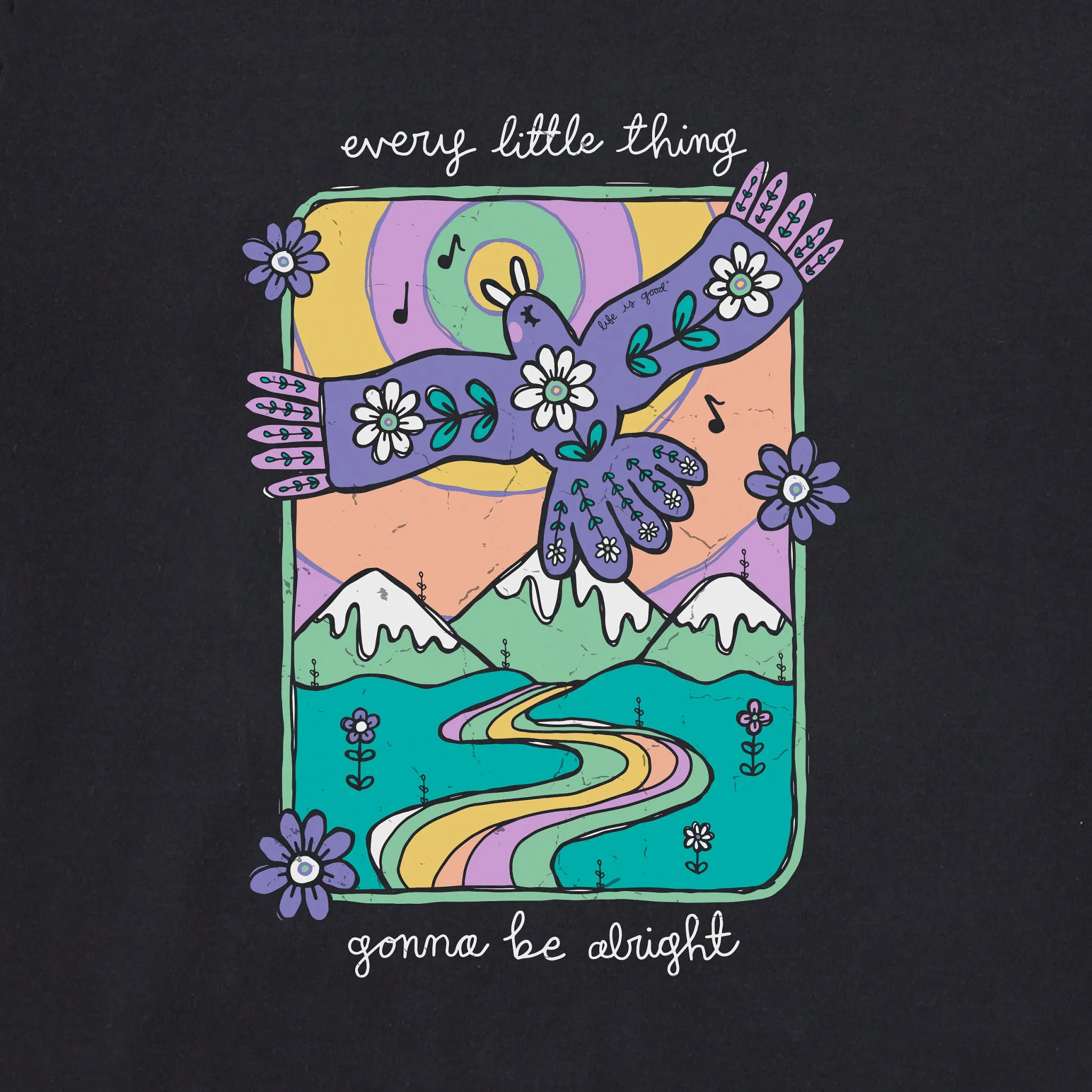 Women's Every Little Thing Bird and Mountains Short Sleeve Crusher Tee Life is Good
