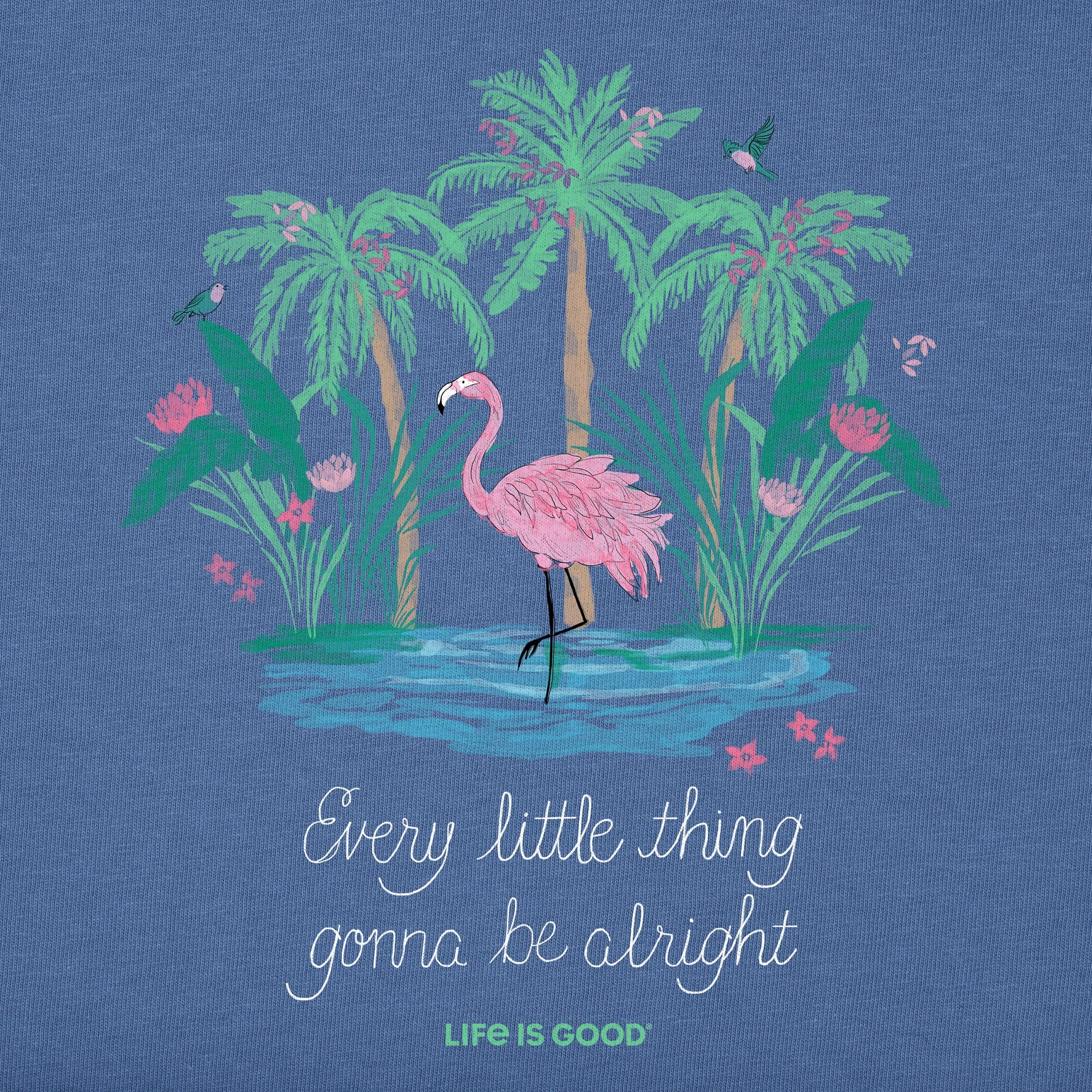 Women's Every Little Thing Flamingo Long Sleeve Crusher Vee Life is Good