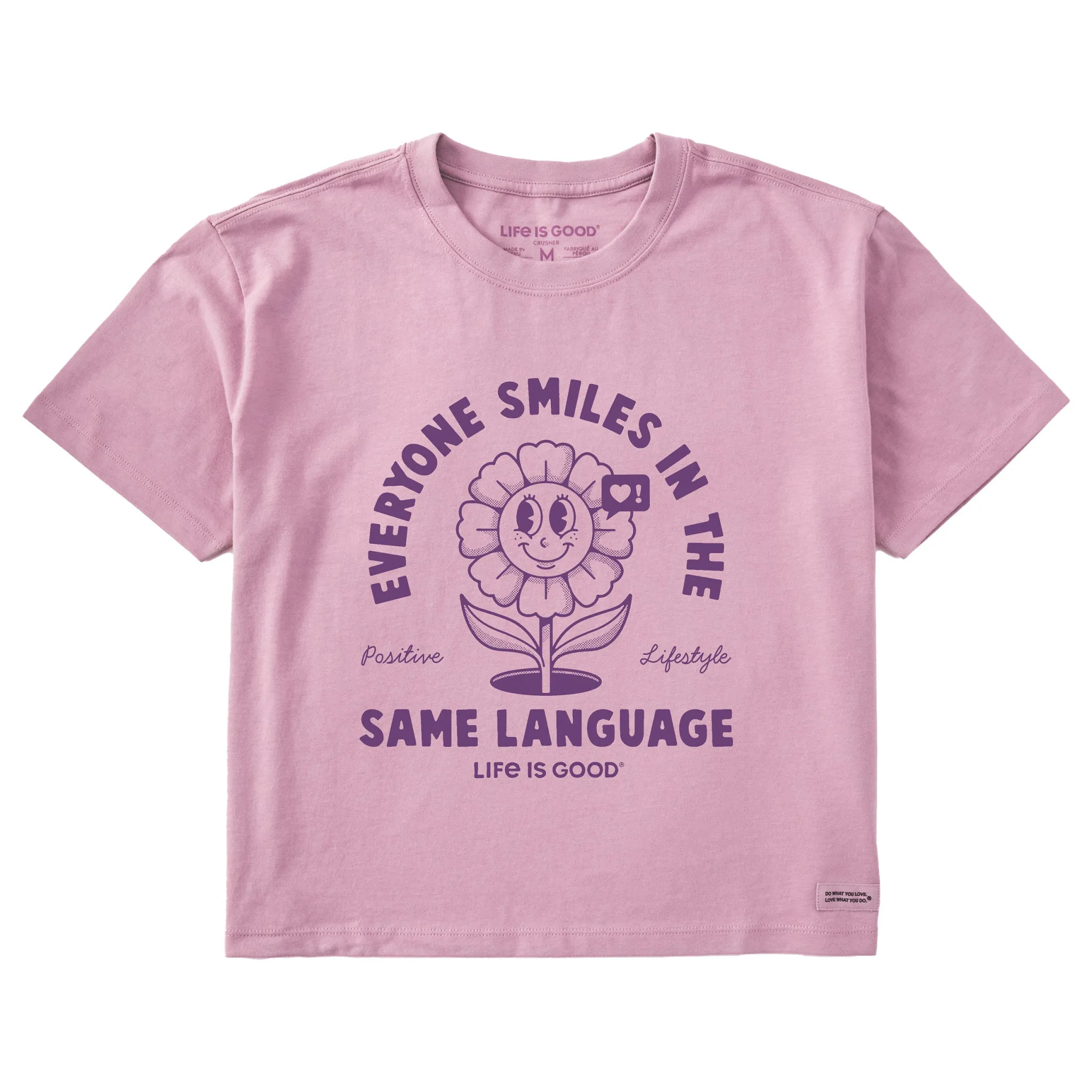 Women's Everyone Smiles Flower Short Sleeve Crusher Boxy Tee Life is Good