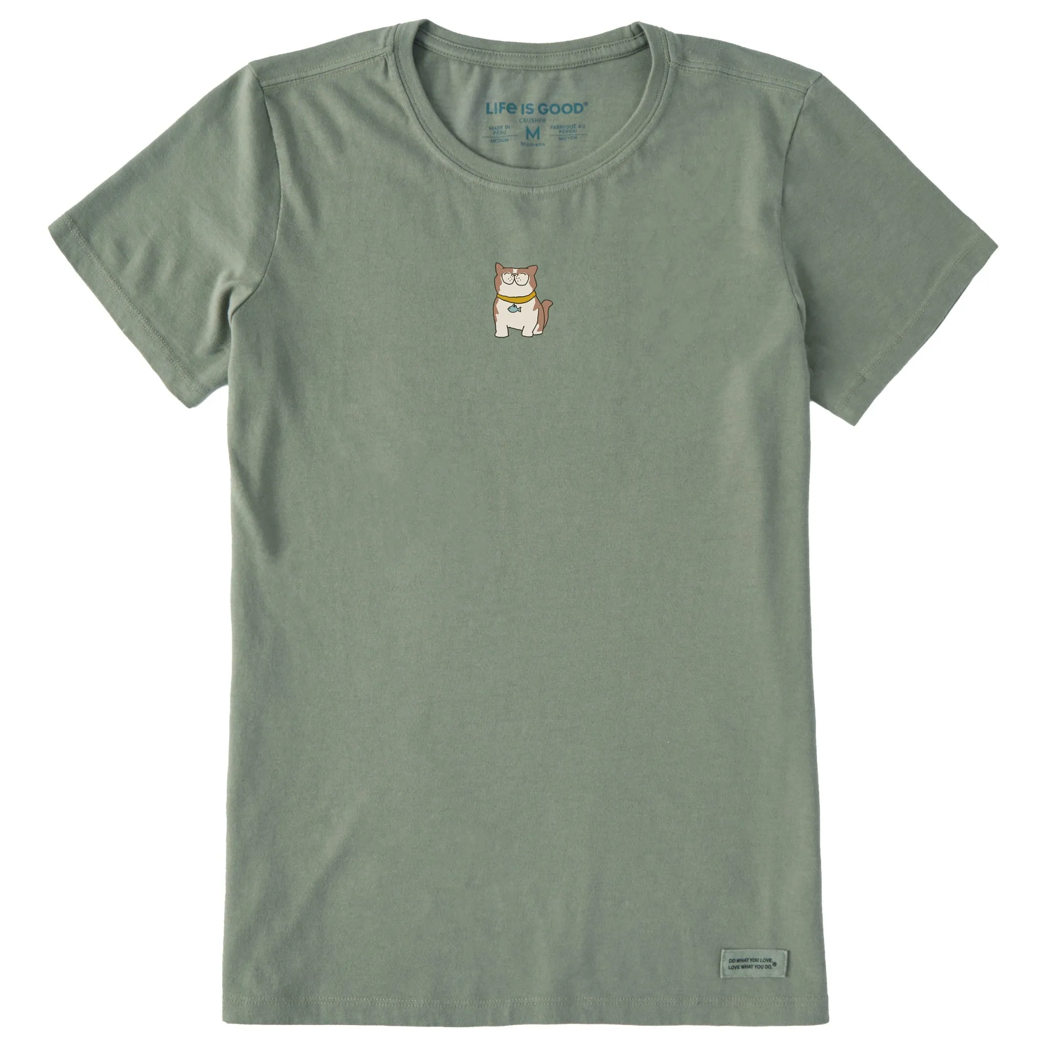 Women's Exotic Cat Short Sleeve Crusher Tee Life is Good