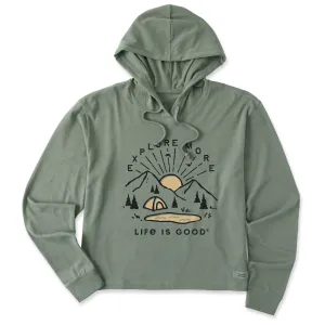 Women's Explore More Sunset Crusher Boxy Hoodie Life is Good