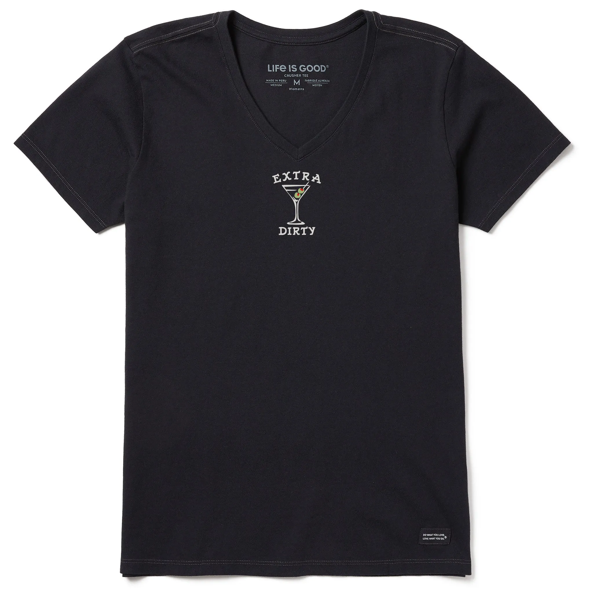 Women's Extra Dirty Martini Mini Short Sleeve Crusher Vee Life is Good