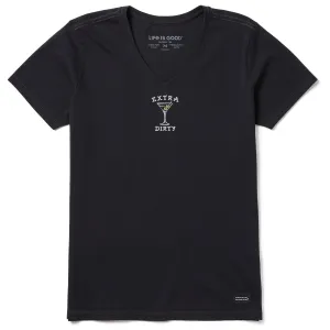 Women's Extra Dirty Martini Mini Short Sleeve Crusher Vee Life is Good