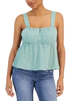 Women's Eyelet Tank Top,Mint