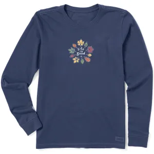 Women's Fall Leaves Long Sleeve Crusher Tee Life is Good