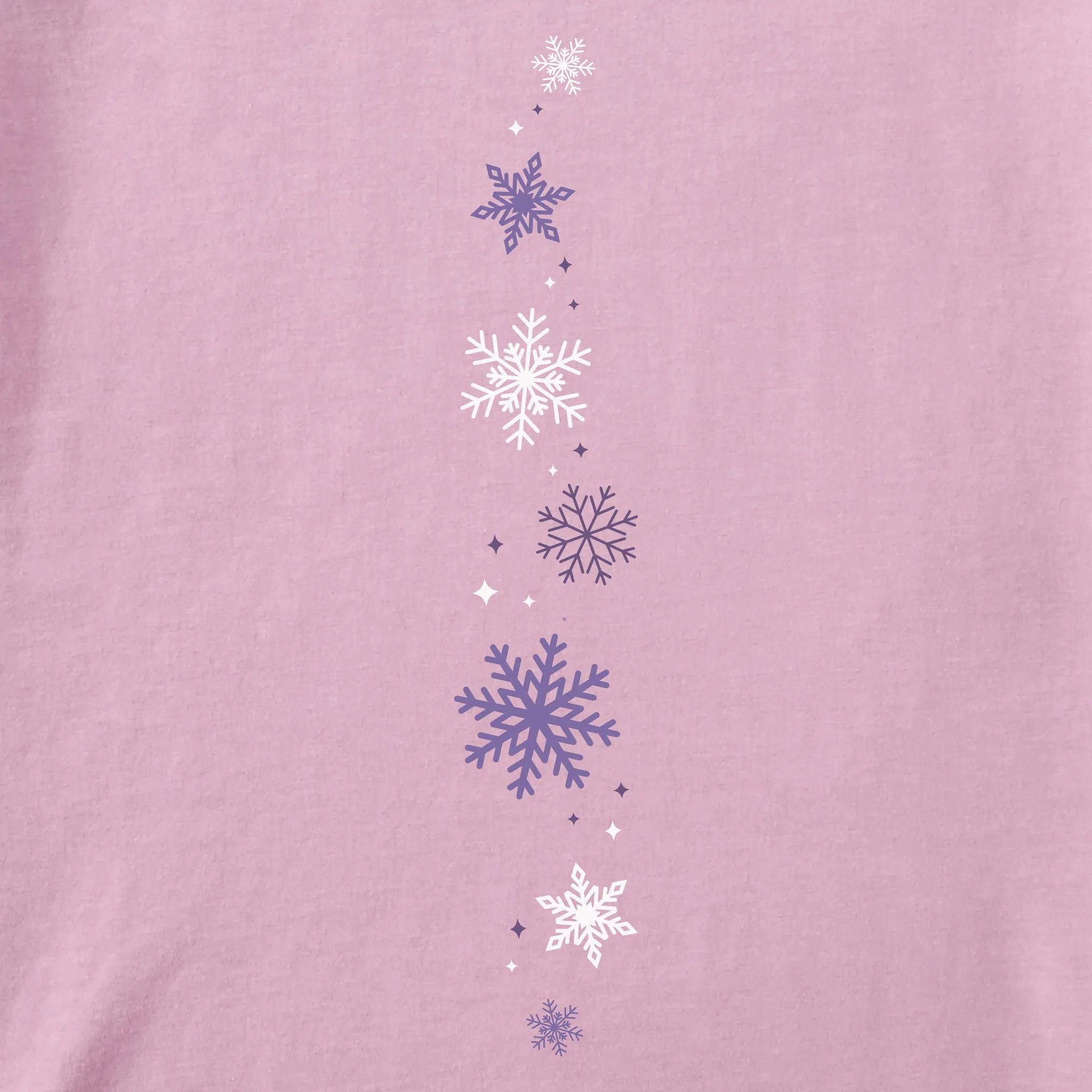 Women's Falling Snowflakes Long Sleeve Crusher Boxy Tee Life is Good