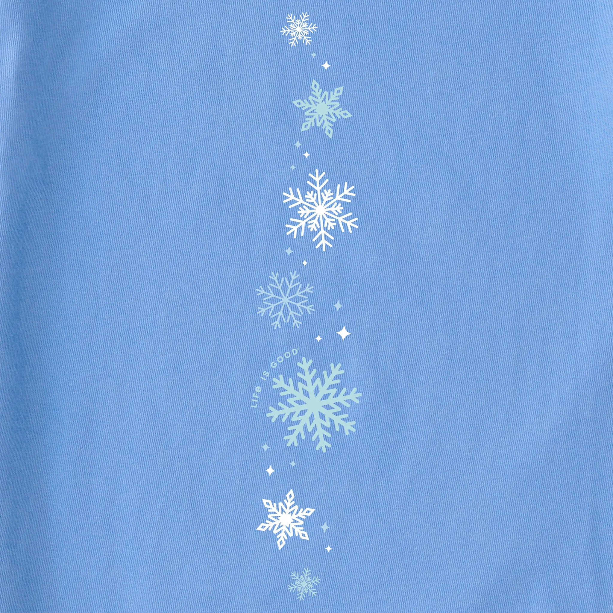 Women's Falling Snowflakes Long Sleeve Crusher Boxy Tee Life is Good