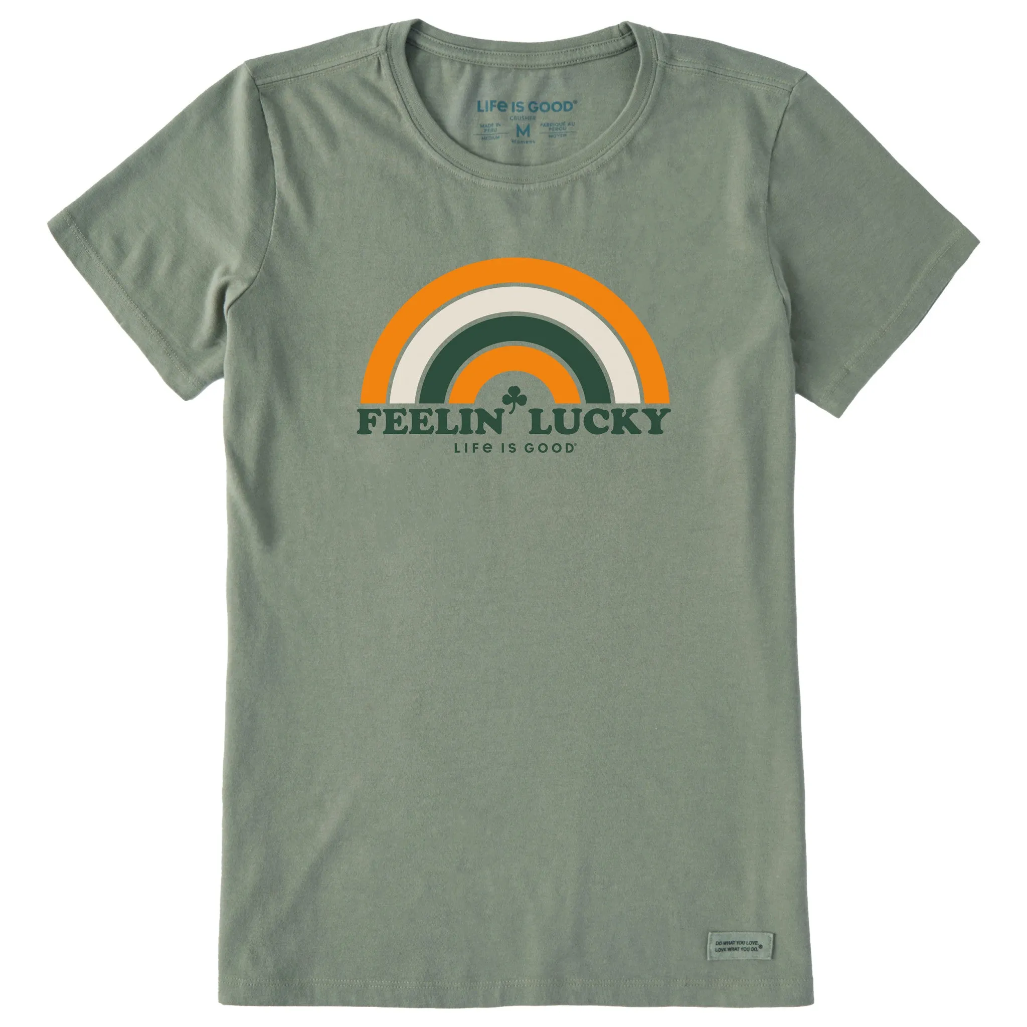 Women's Feelin' Lucky Rainbow Short Sleeve Crusher Tee Life is Good