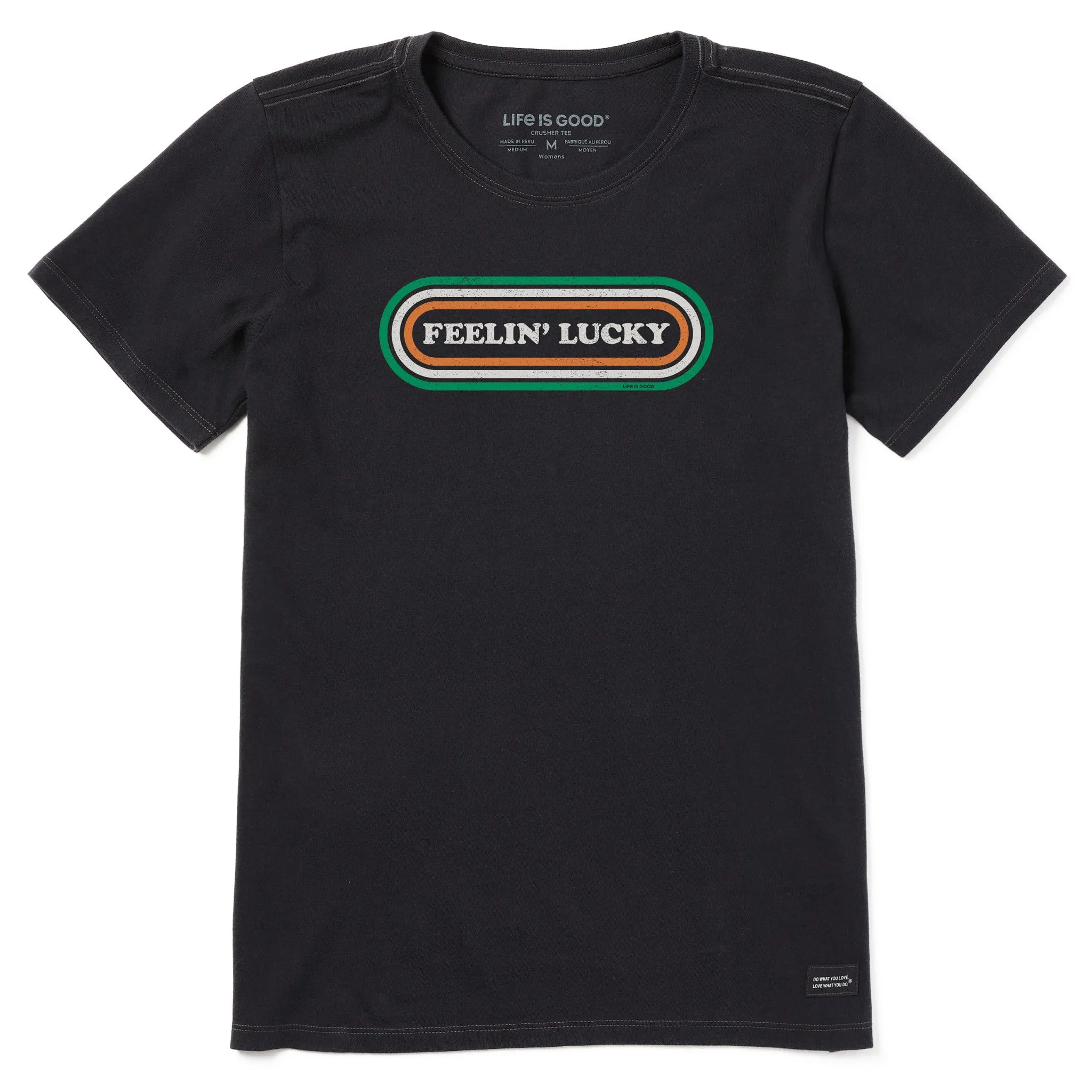 Women's Feelin' Lucky Stripey Pill Short Sleeve Tee Life is Good