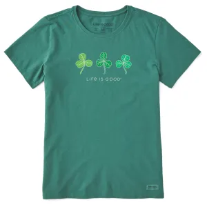 Women's Fineline 3 Clovers Short Sleeve Crusher Tee Life is Good