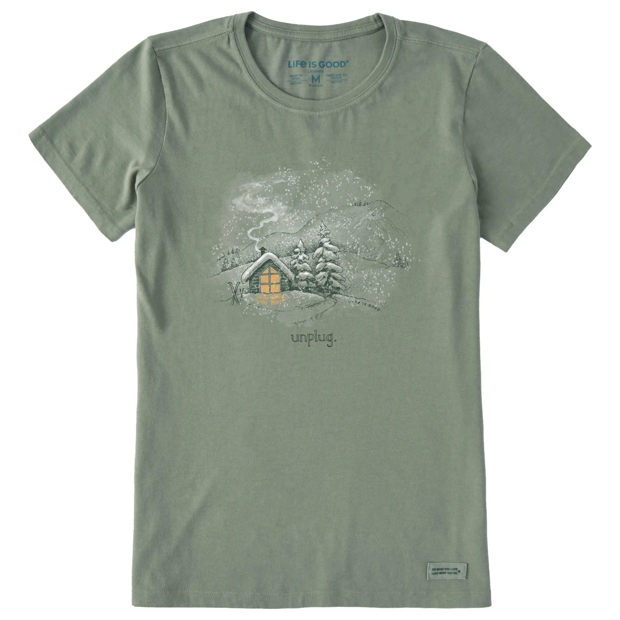 Women's Finline Unplug Ski Camp Short Sleeve Crusher Tee Life is Good