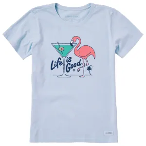 Women's Flamingo Martini Short Sleeve Crusher Tee Life is Good