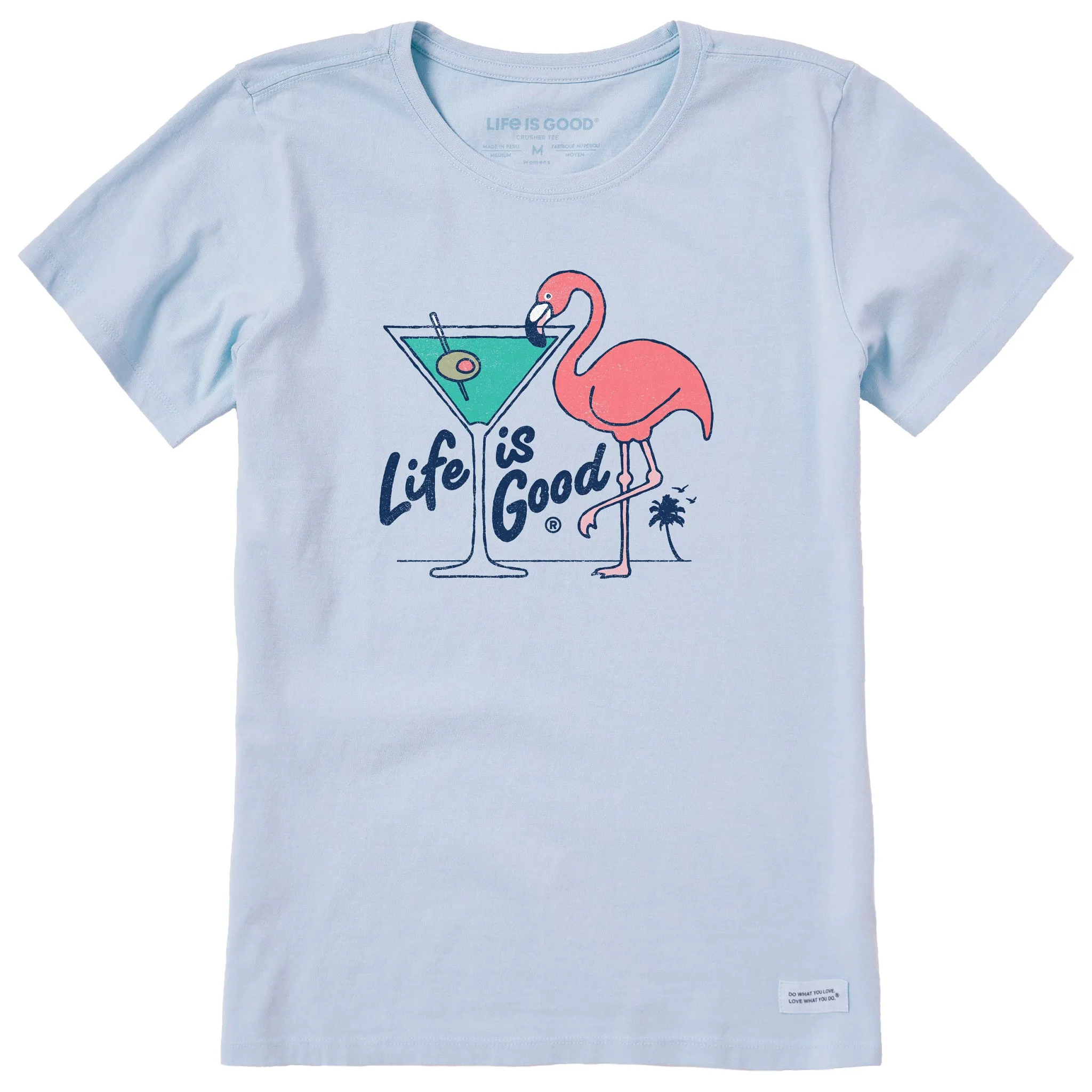 Women's Flamingo Martini Short Sleeve Crusher Tee Life is Good