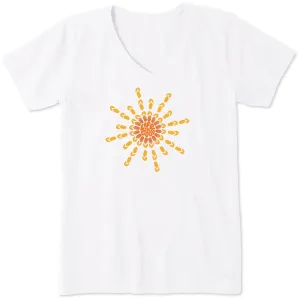 Women's Flip Flop Sun Short Sleeve Crusher Vee Life is Good
