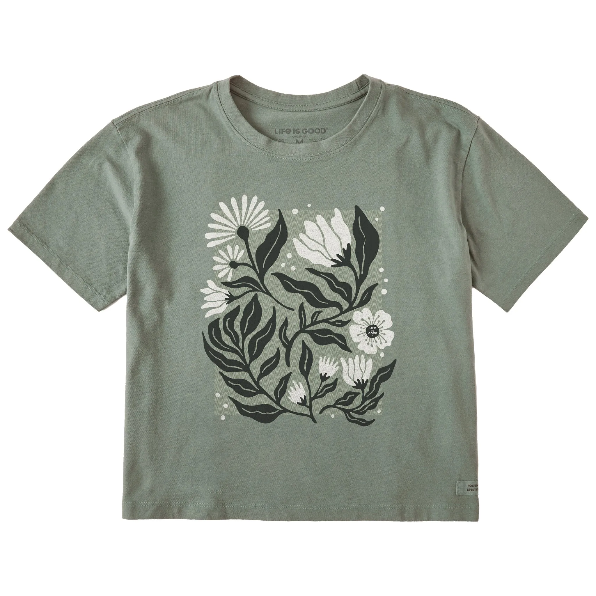 Women's Floral Array Short Sleeve Crusher Boxy Tee Life is Good
