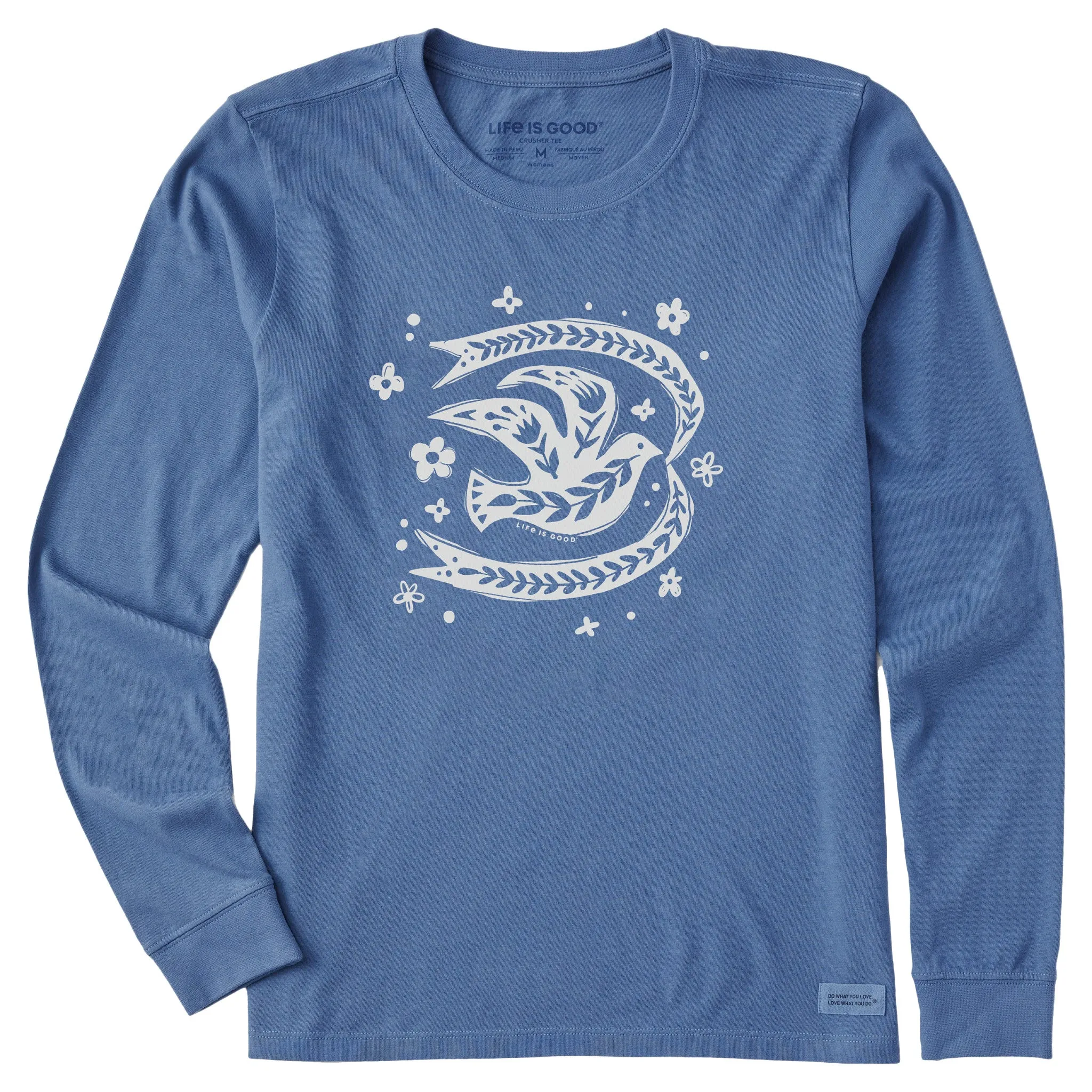 Women's Floral Dove Long Sleeve Crusher Tee Life is Good