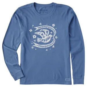 Women's Floral Dove Long Sleeve Crusher Tee Life is Good