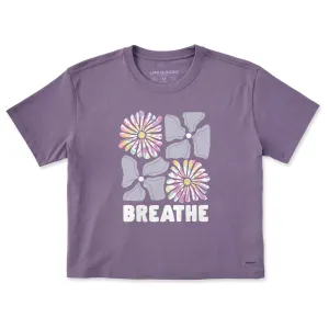 Women's Flower Grid Breathe Tie Dye Short Sleeve Crusher Boxy Tee Life is Good