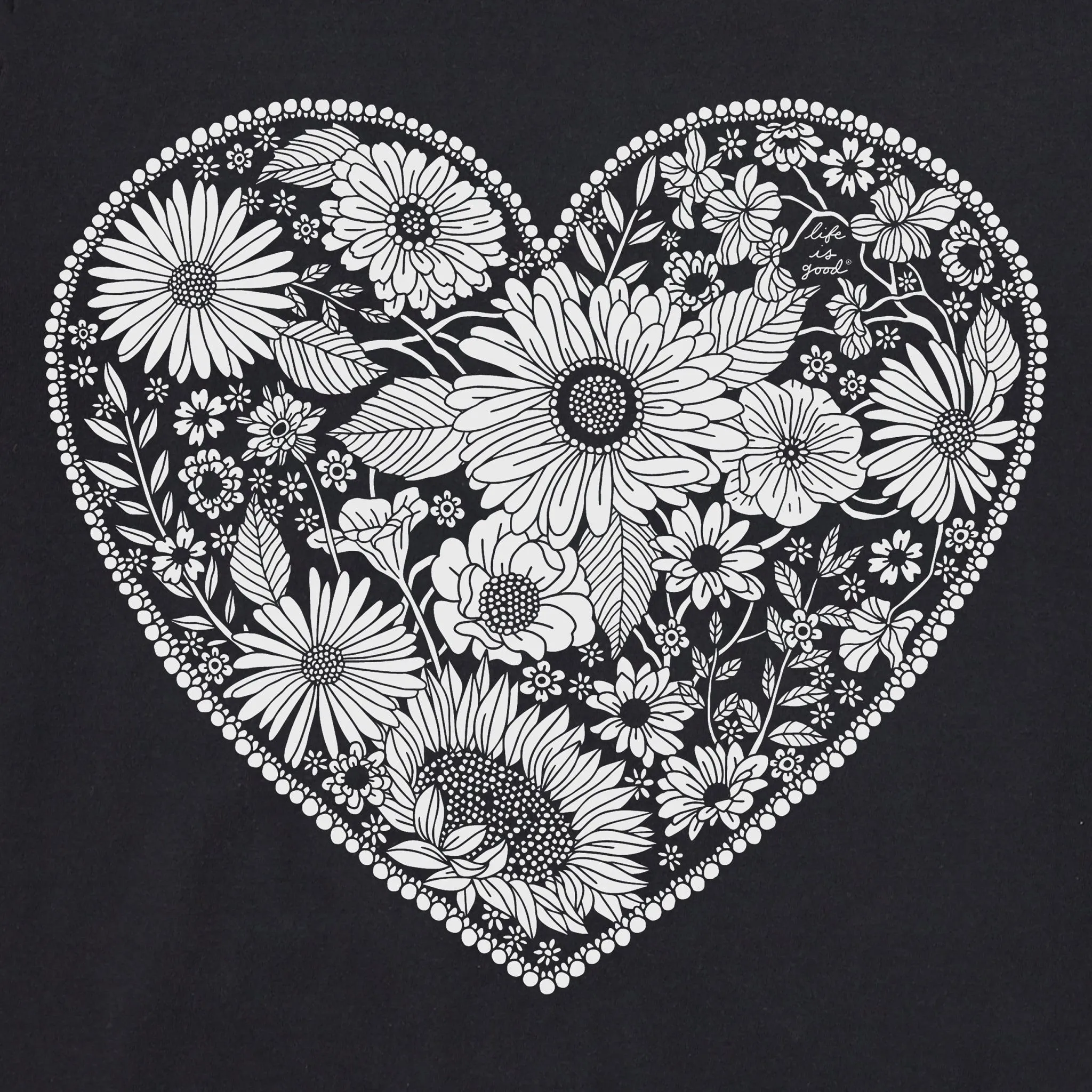 Women's Flowerful Love Long Sleeve Crusher Vee Life is Good