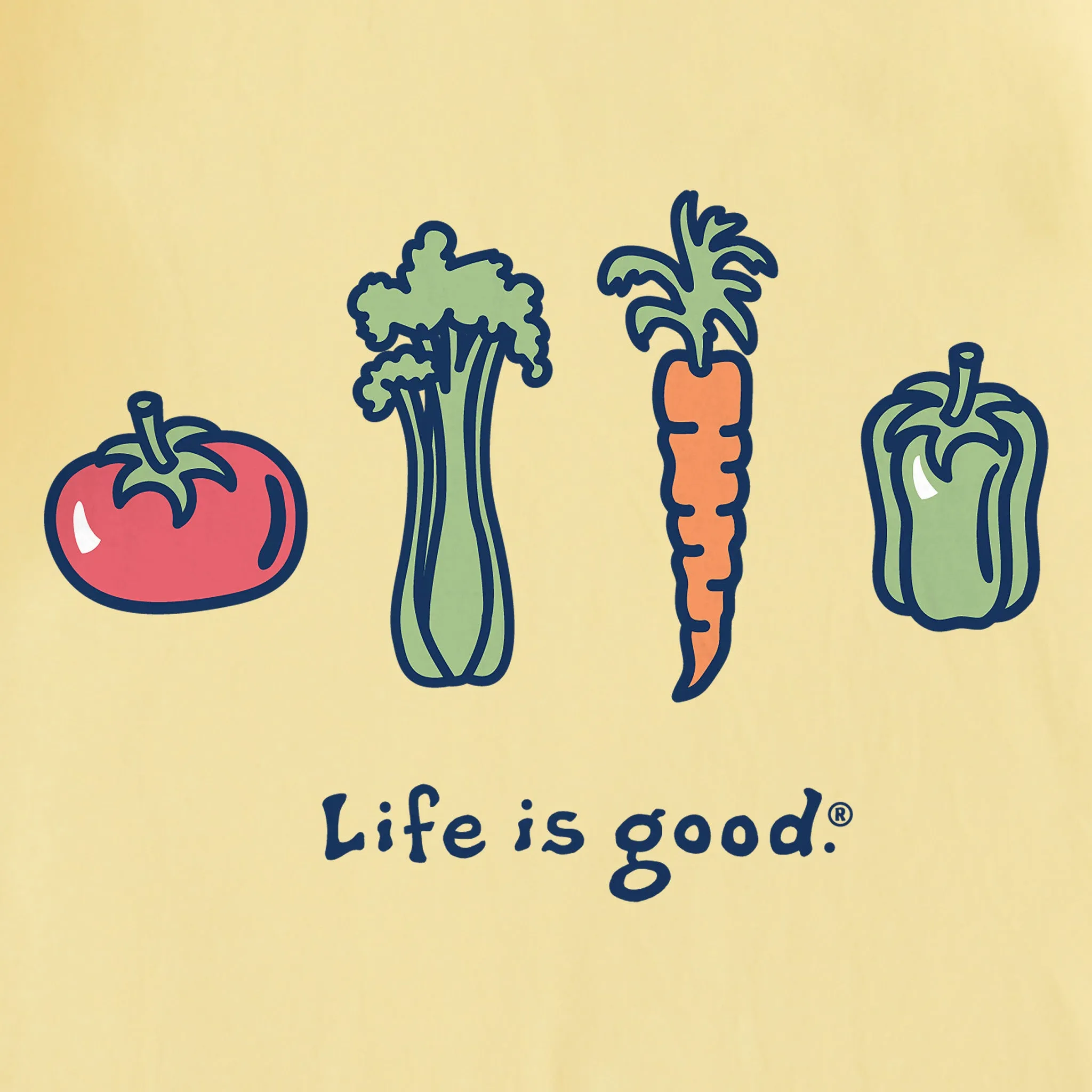 Women's Four Veggies Short Sleeve Crusher Tee Life is Good