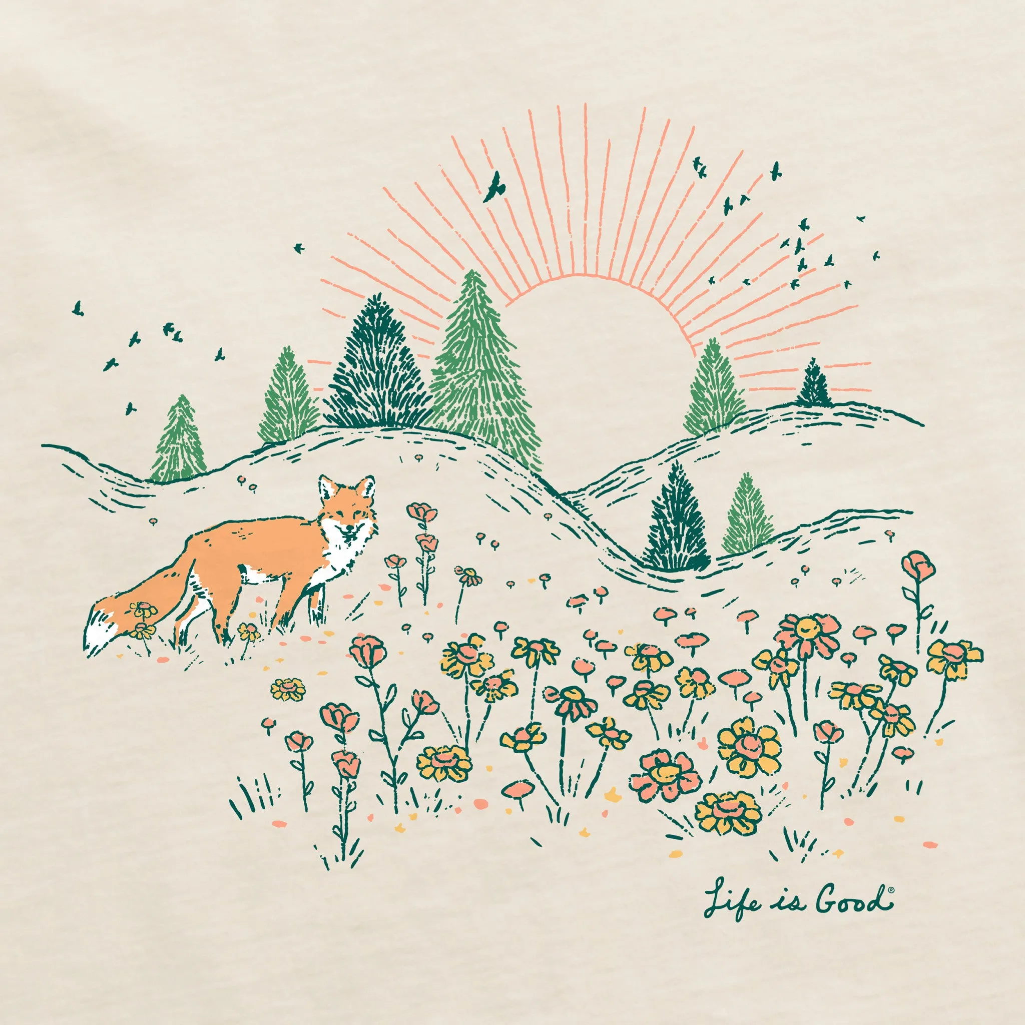 Women's Foxy Short Sleeve Crusher Tee Life is Good