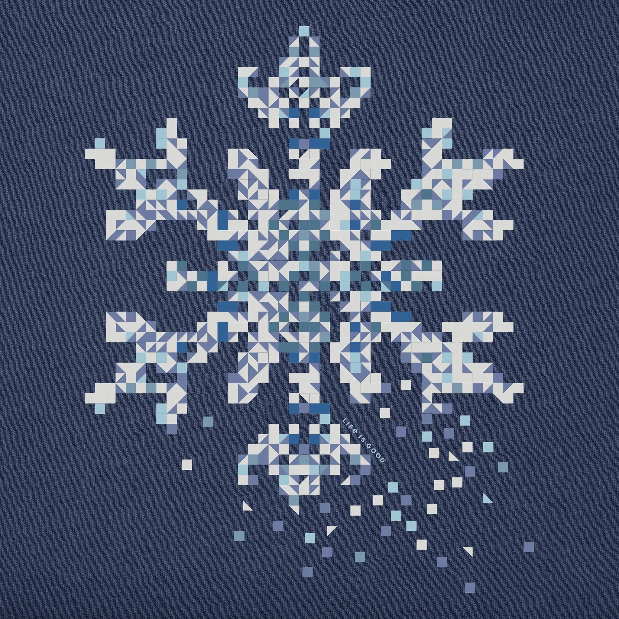 Women's Fractal Snowflake Long Sleeve Crusher Tee Life is Good