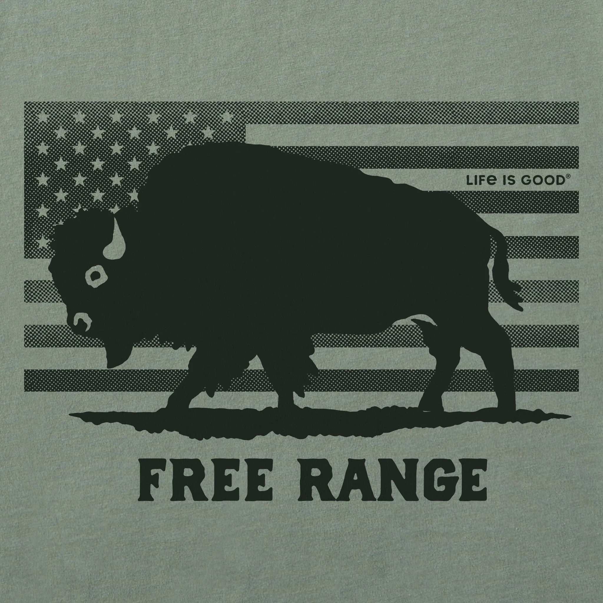 Women's Free Range Buffalo Short Sleeve Crusher Tee Life is Good
