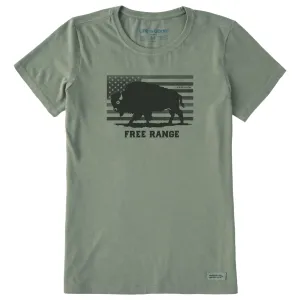 Women's Free Range Buffalo Short Sleeve Crusher Tee Life is Good