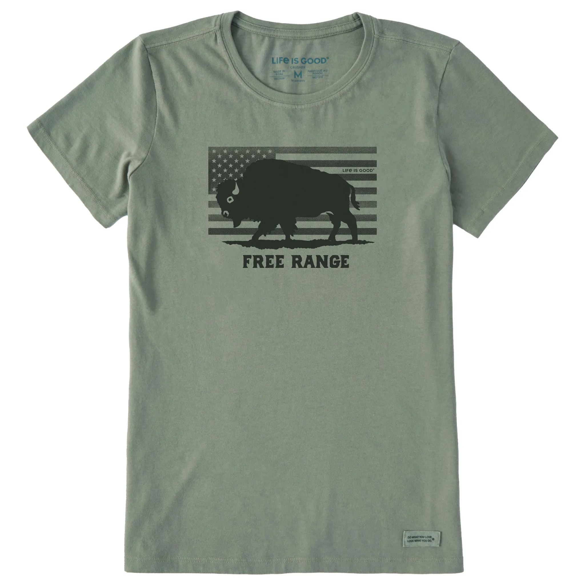 Women's Free Range Buffalo Short Sleeve Crusher Tee Life is Good