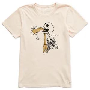 Women's Free Refills Skeleton Short Sleeve Crusher Tee Life is Good