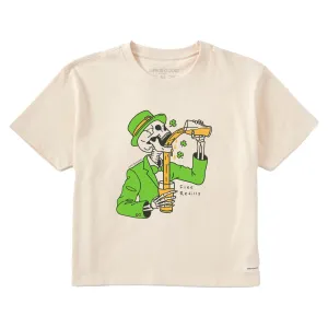 Women's Free Refills St. Patrick's Day Short Sleeve Crusher Boxy Tee Life is Good
