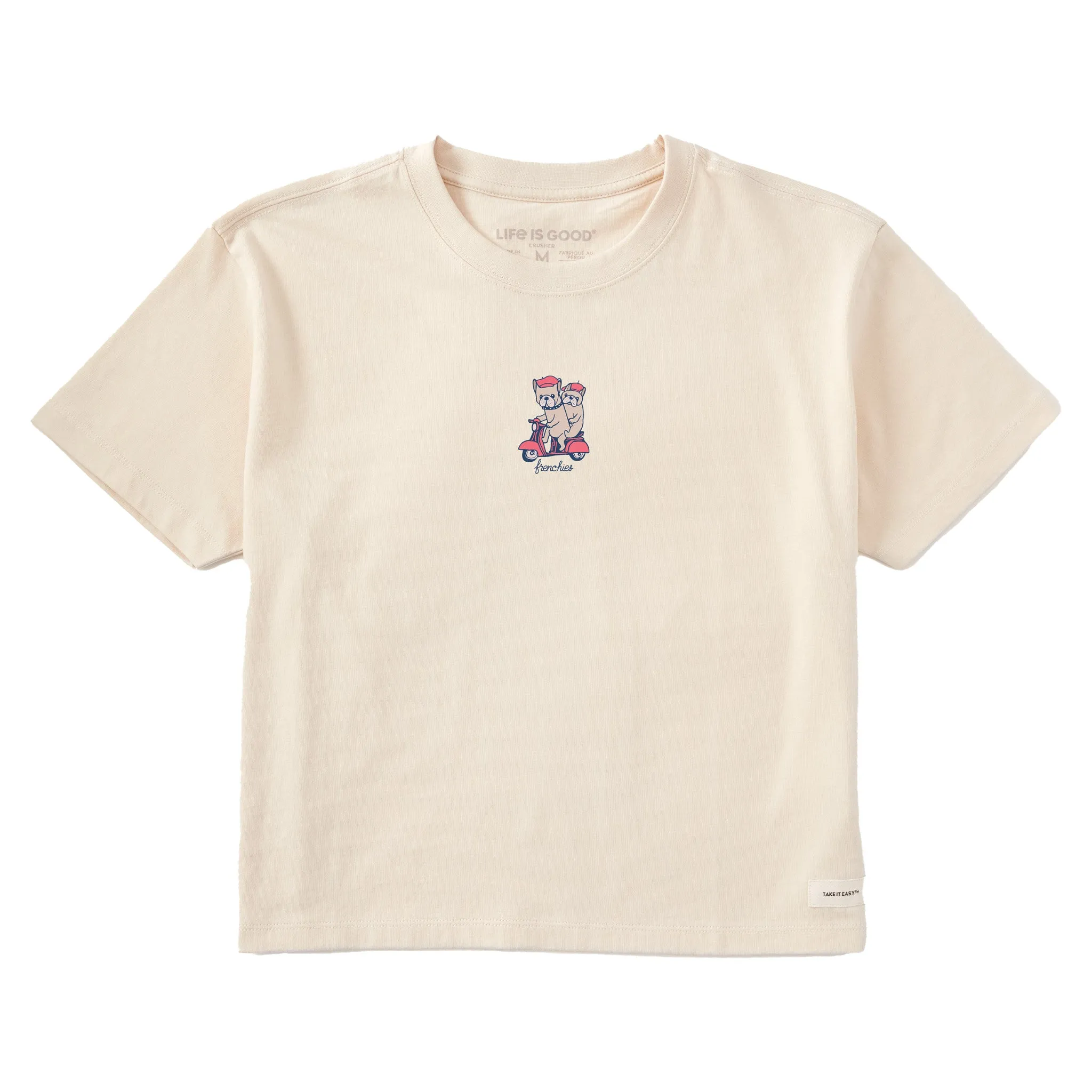 Women's Frenchies Scooter Short Sleeve Crusher Boxy Tee Life is Good