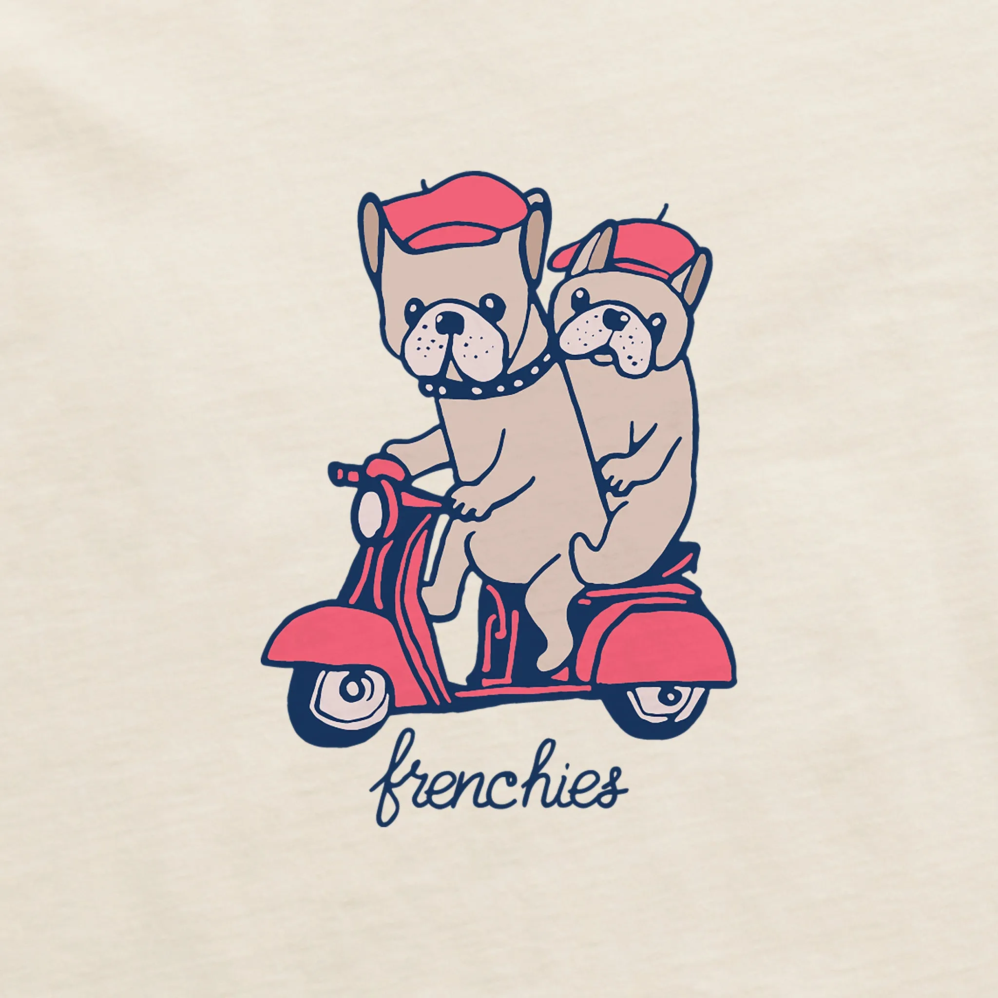 Women's Frenchies Scooter Short Sleeve Crusher Boxy Tee Life is Good