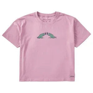 Women's Frog Cheers Short Sleeve Crusher Boxy Tee Life is Good