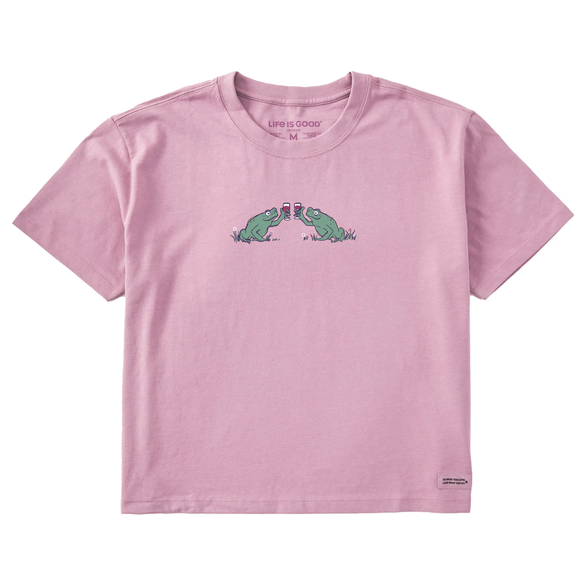 Women's Frog Cheers Short Sleeve Crusher Boxy Tee Life is Good