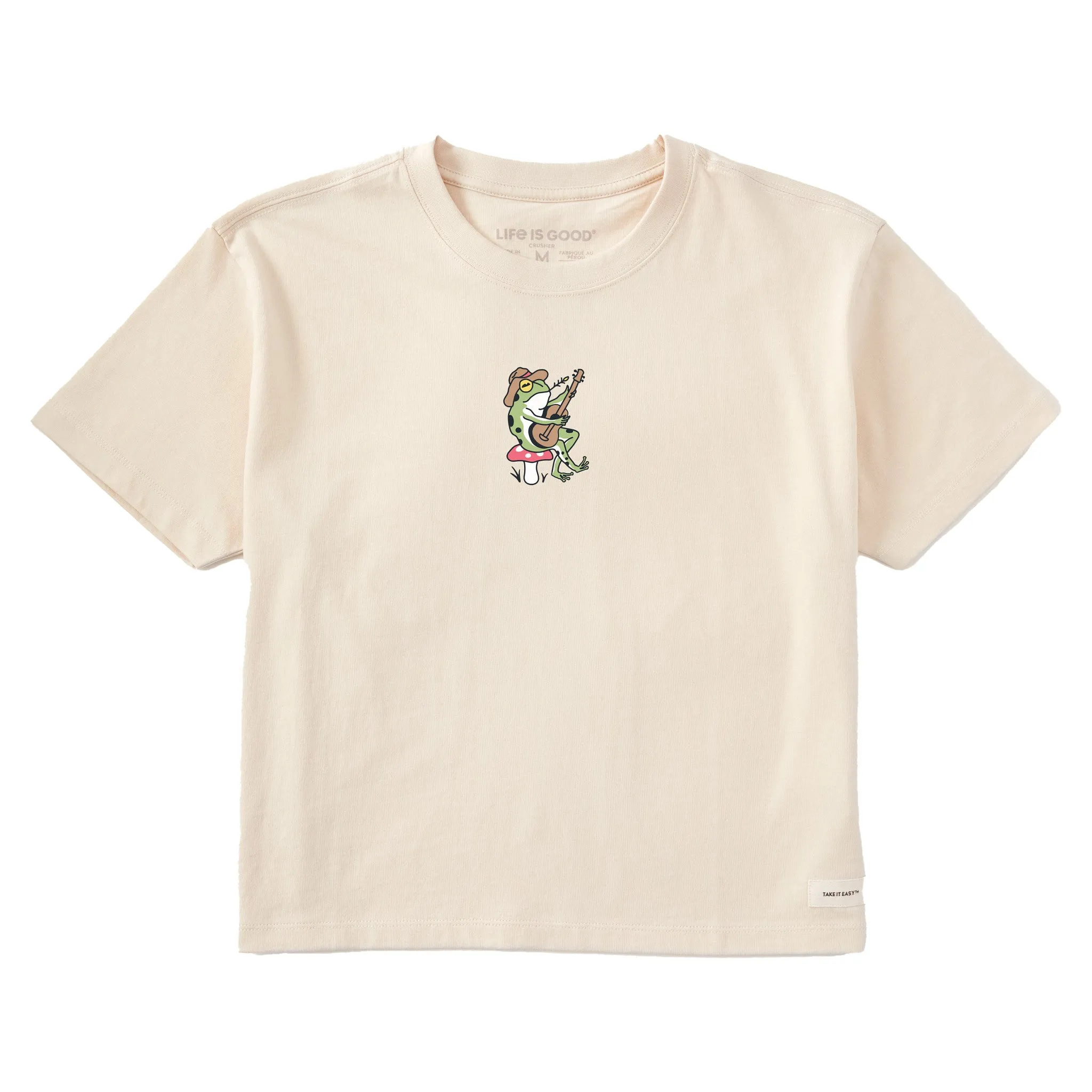 Women's Frog Guitar Short Sleeve Crusher Boxy Tee Life is Good