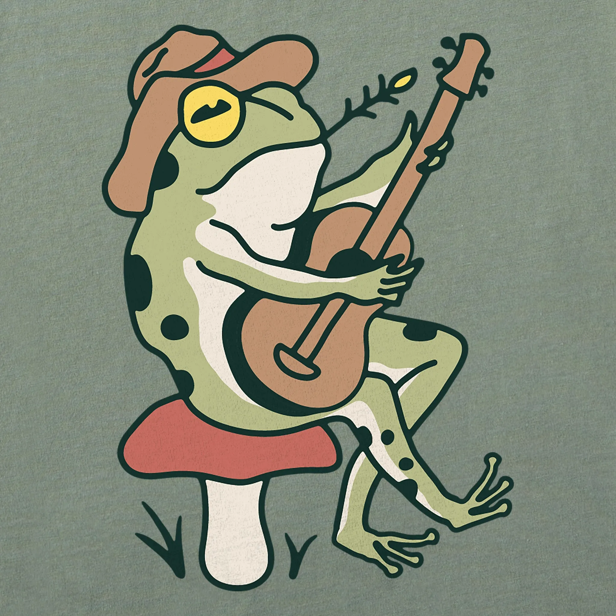 Women's Frog Guitar Short Sleeve Crusher Boxy Tee Life is Good