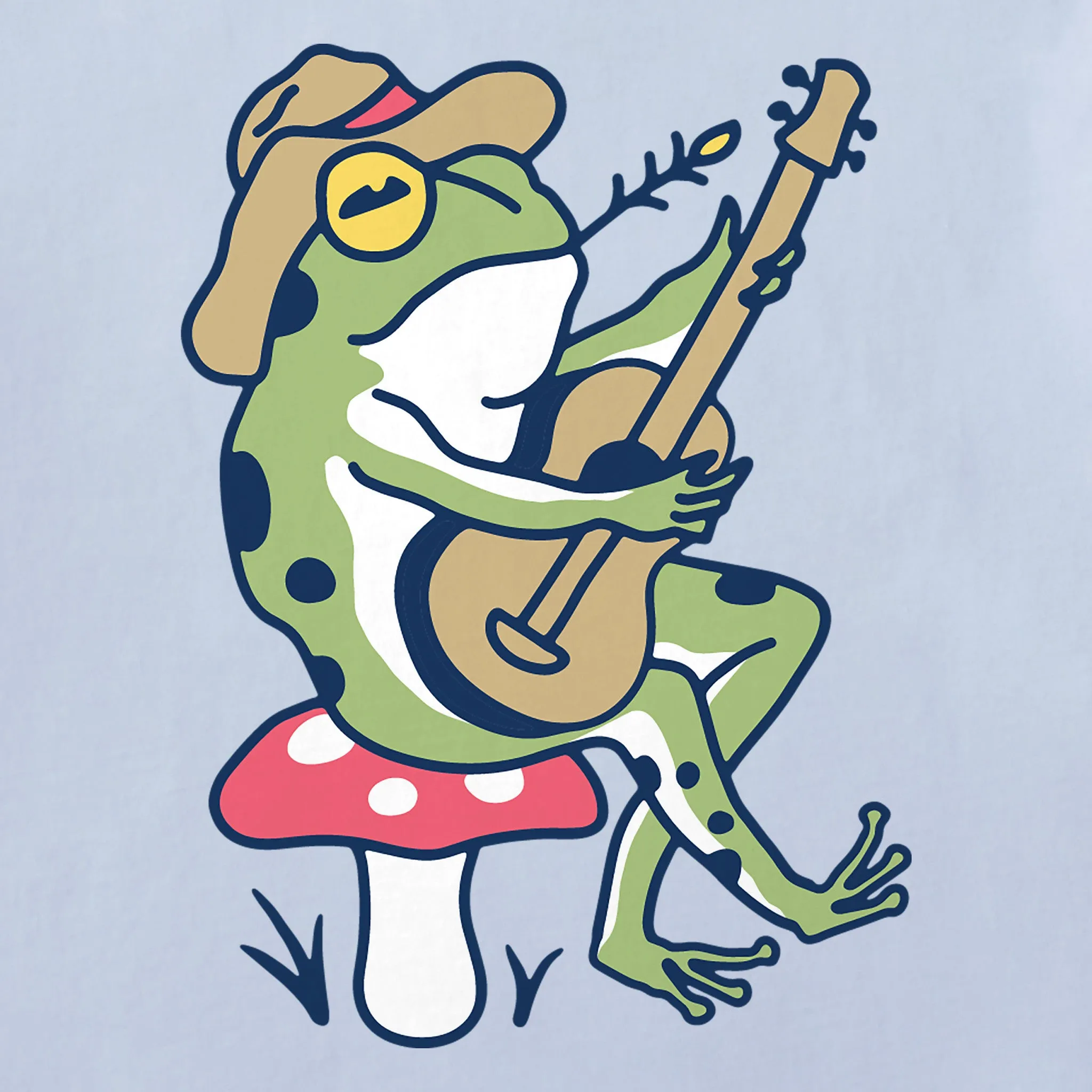 Women's Frog Guitar Short Sleeve Crusher Boxy Tee Life is Good