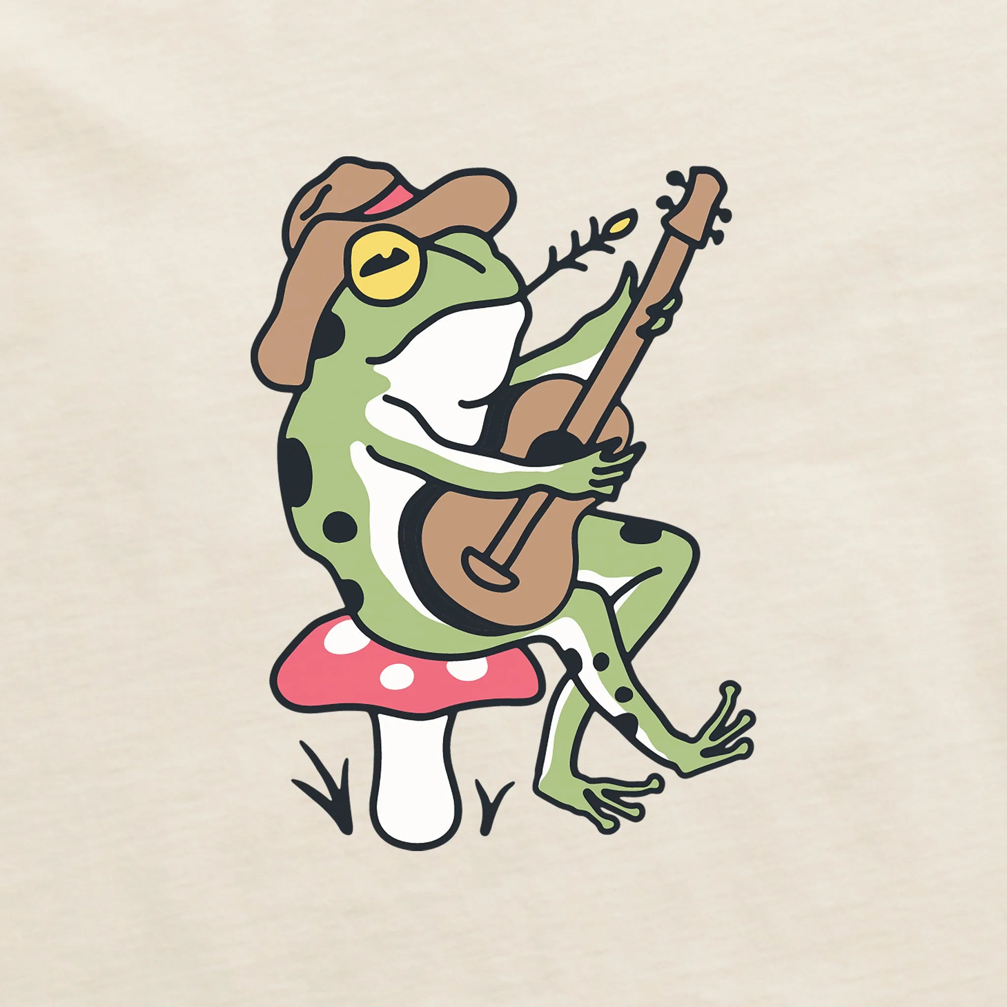 Women's Frog Guitar Short Sleeve Crusher Boxy Tee Life is Good
