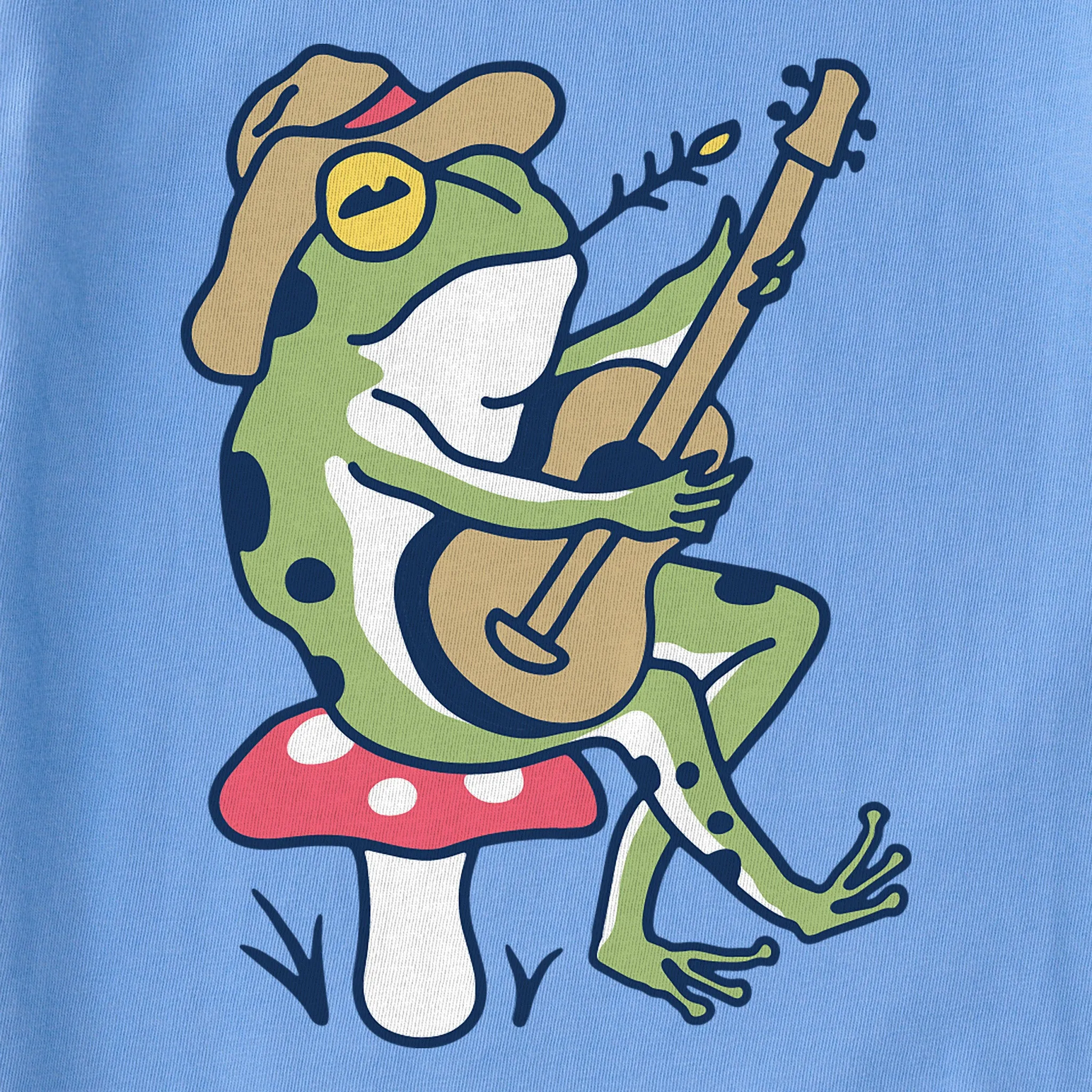 Women's Frog Guitar Short Sleeve Crusher Boxy Tee Life is Good