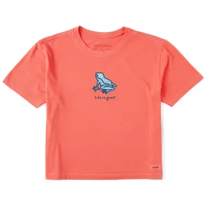 Women's Frog Short Sleeve Crusher Boxy Tee Life is Good