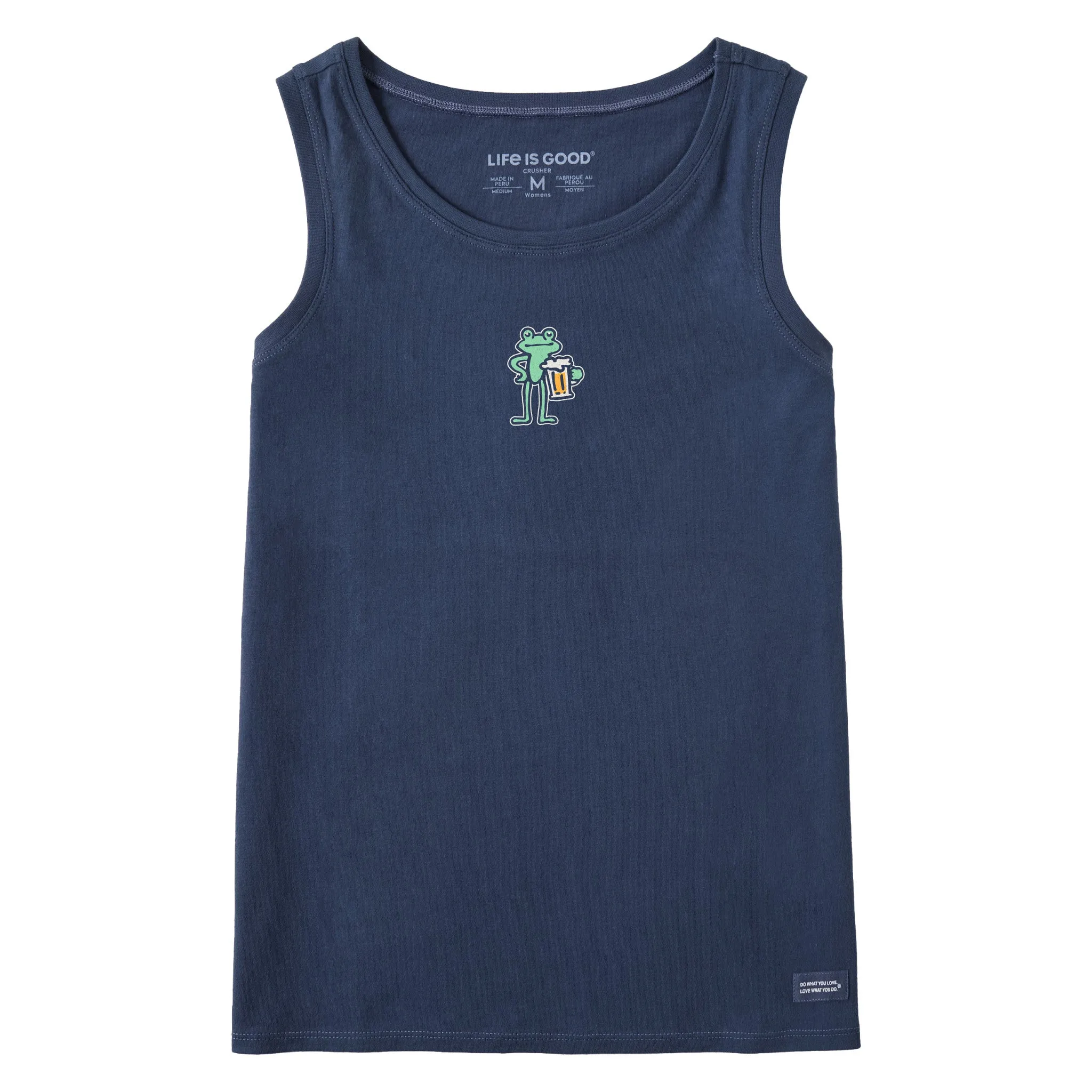 Women's Frog with Beer Crusher Tank Life is Good