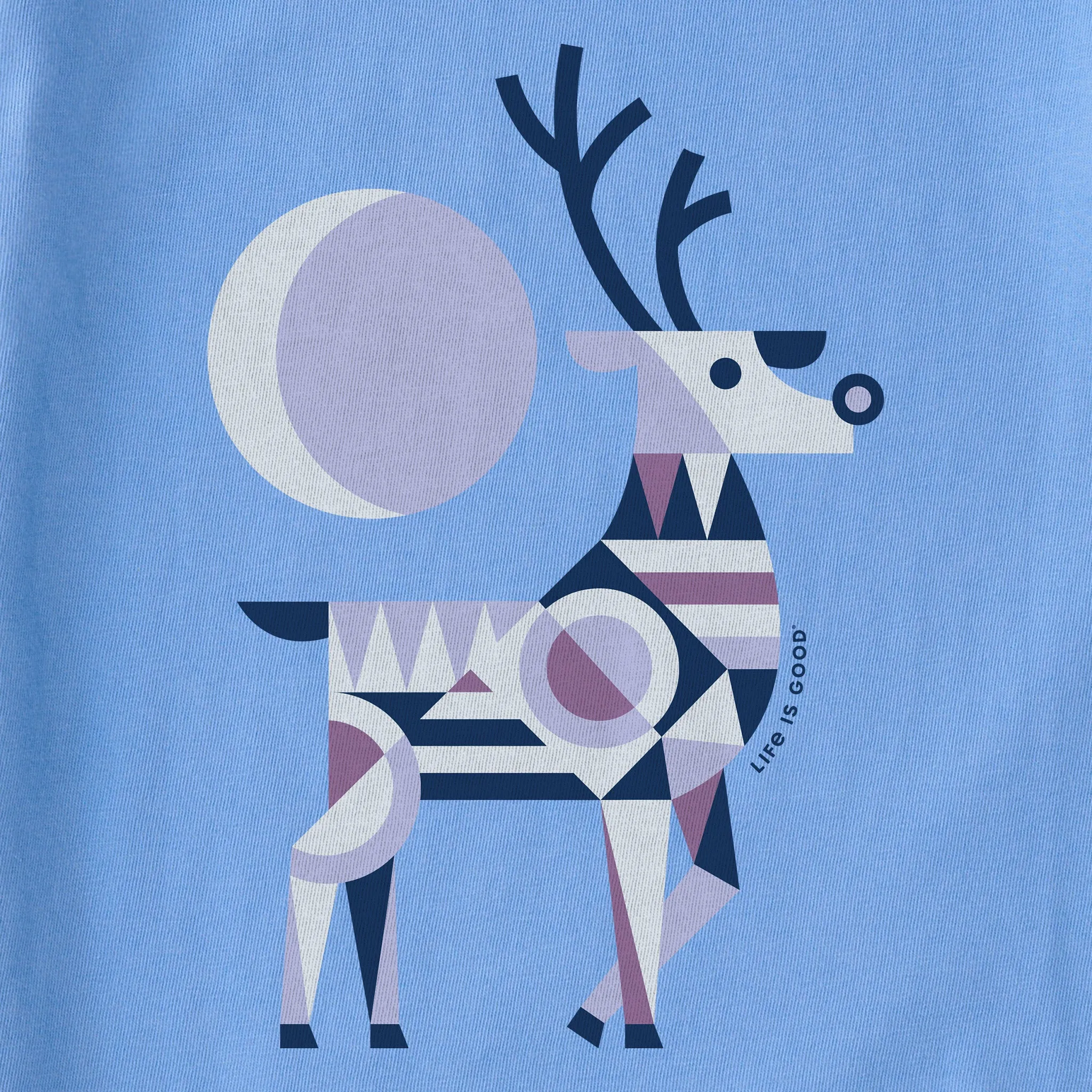 Women's Geometric Deer Short Sleeve Crusher Tee Life is Good