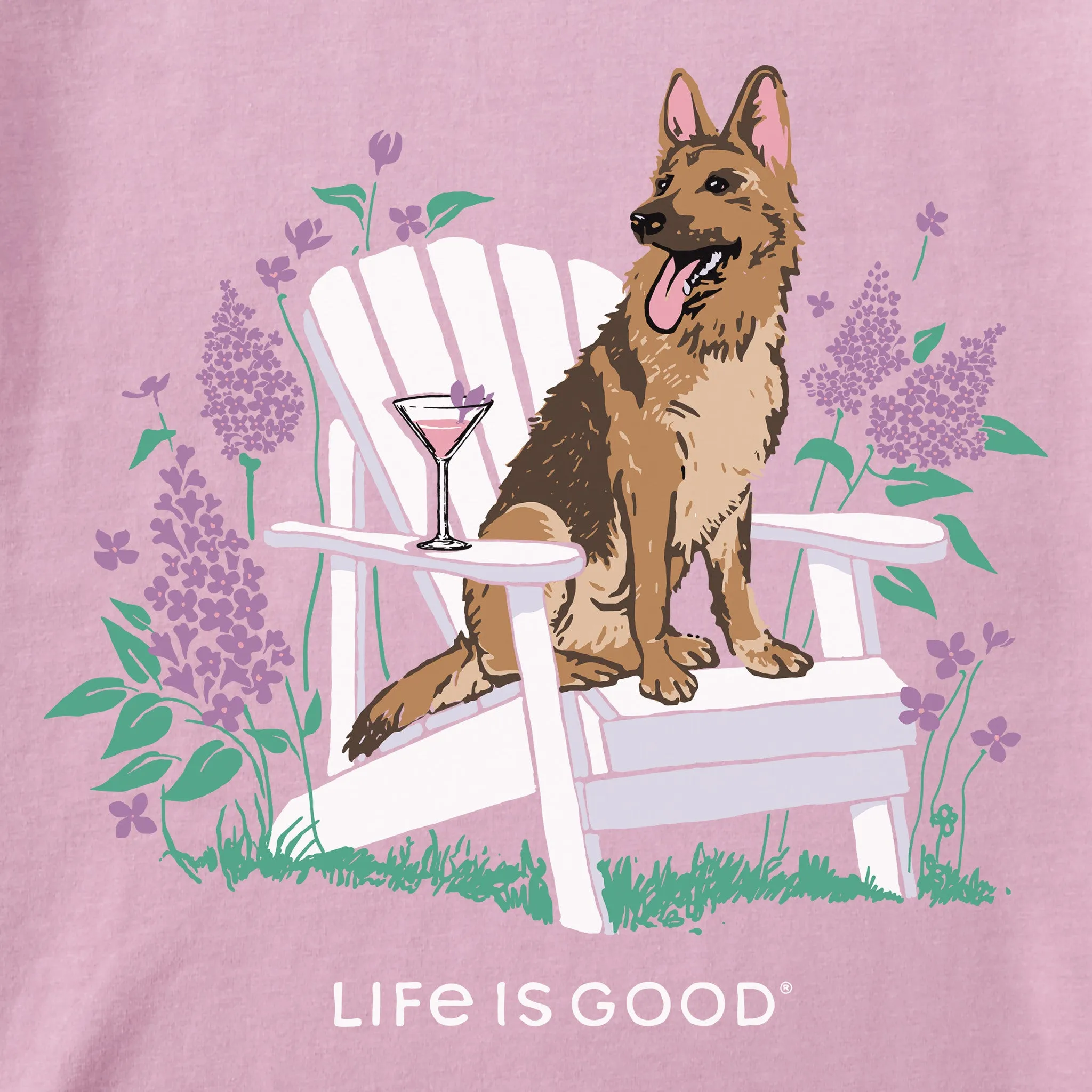 Women's German Shepherd Adirondack Short Sleeve Tee Life is Good