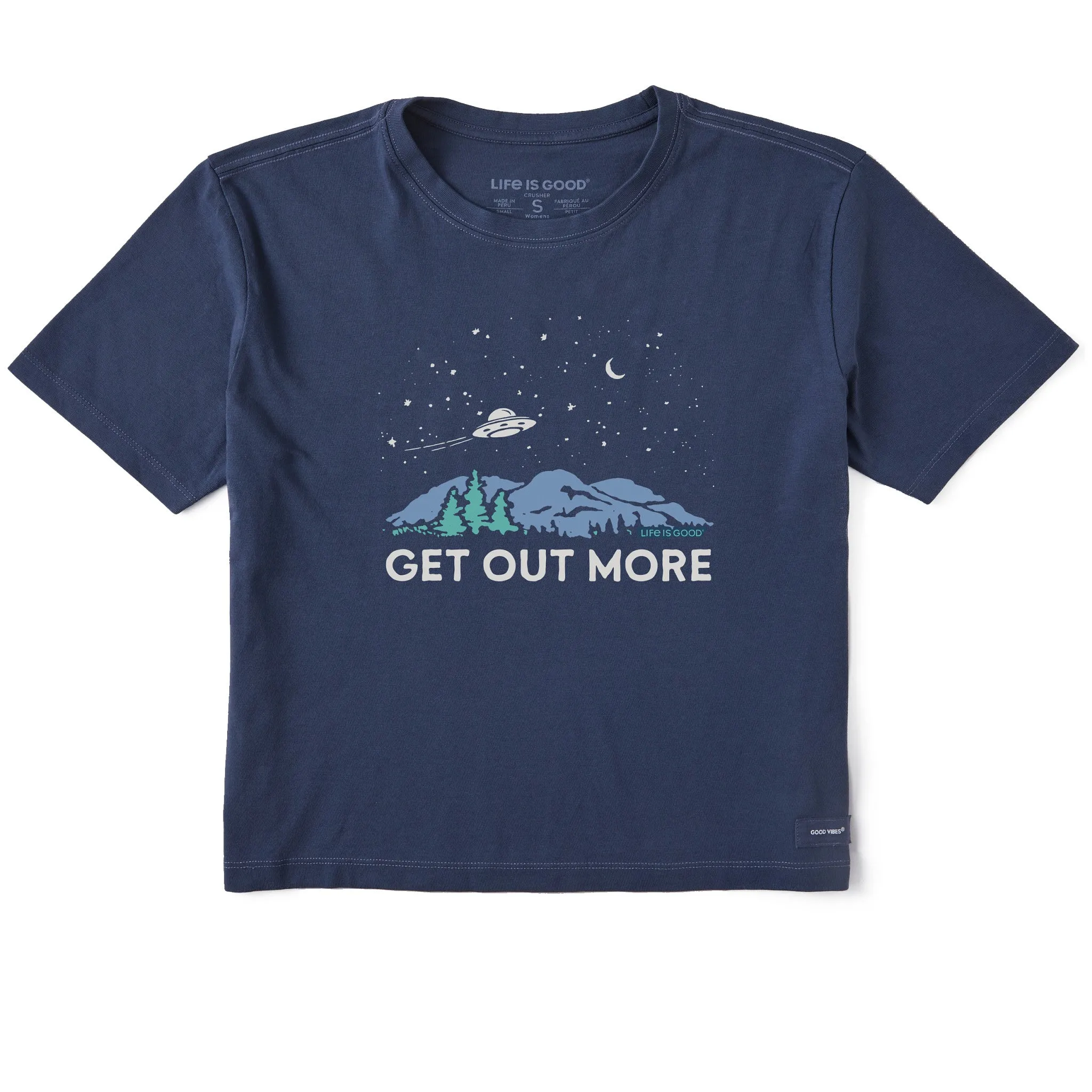 Women's Get Out More UFO Short Sleeve Crusher Boxy Tee Life is Good