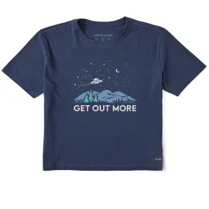 Women's Get Out More UFO Short Sleeve Crusher Boxy Tee Life is Good